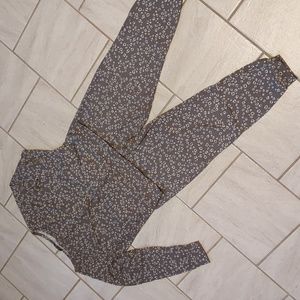 Tart Intimates Long Sleeve/Leg Lightweight Pajamas Gray/Off White Size S